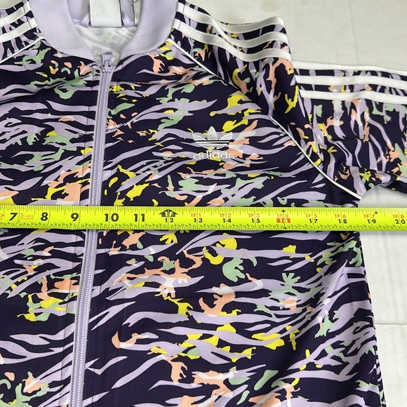 Adidas Youth Girls Size XLarge Purple Colorful Swirls Full Zip Up Track Jacket - Picture 6 of 11
